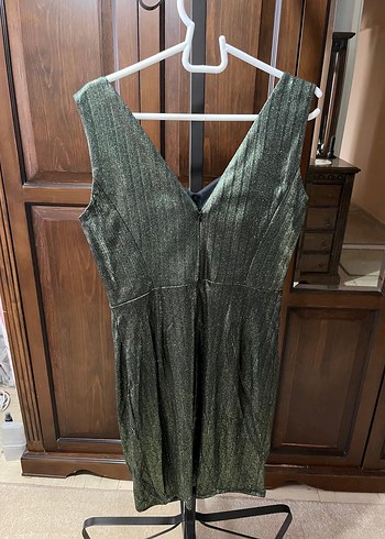 Parlak Yeşil Midi Elbise - Görsel 2