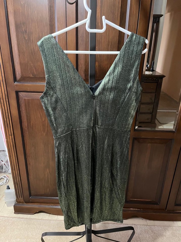 Parlak Yeşil Midi Elbise - Görsel 2