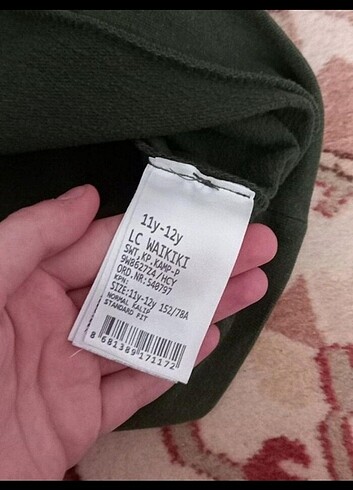 11-12 Yaş Beden haki Renk Erkek çocuk sweatshirt