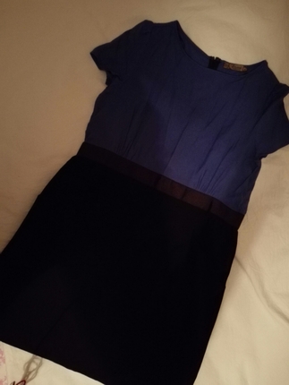 Lacivert-Siyah Mini Elbise
