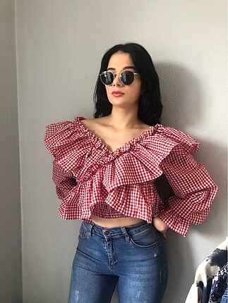 Zara Marka Fırfır Detay Bluz