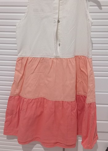 HelloBaby Kız Çocuk Pembe Katlı Pamuklu Elbise