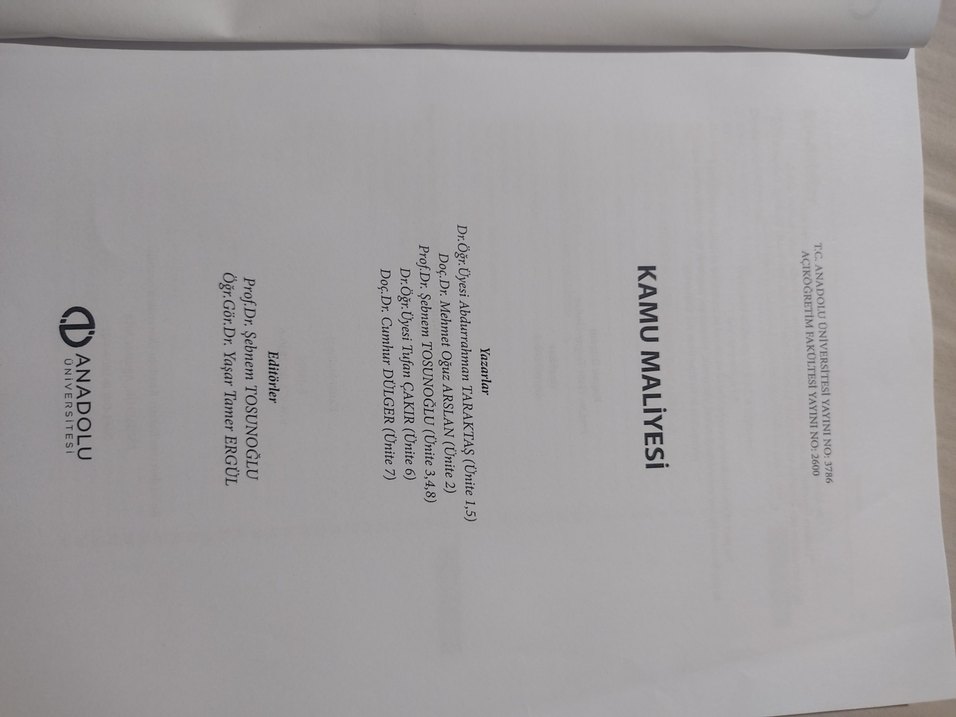 kamu maliyesi Anadolu üniversitesi pdf - Görsel 2