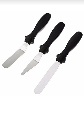 Metal 3'lü Pasta Sıvama Bıçak Seti