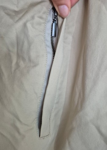 xxl Beden Bej Erkek Keten Ceket, Rahat Kesim, fermuarlı