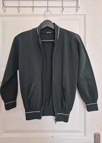 Unisex koyu yeşil kolej ceket