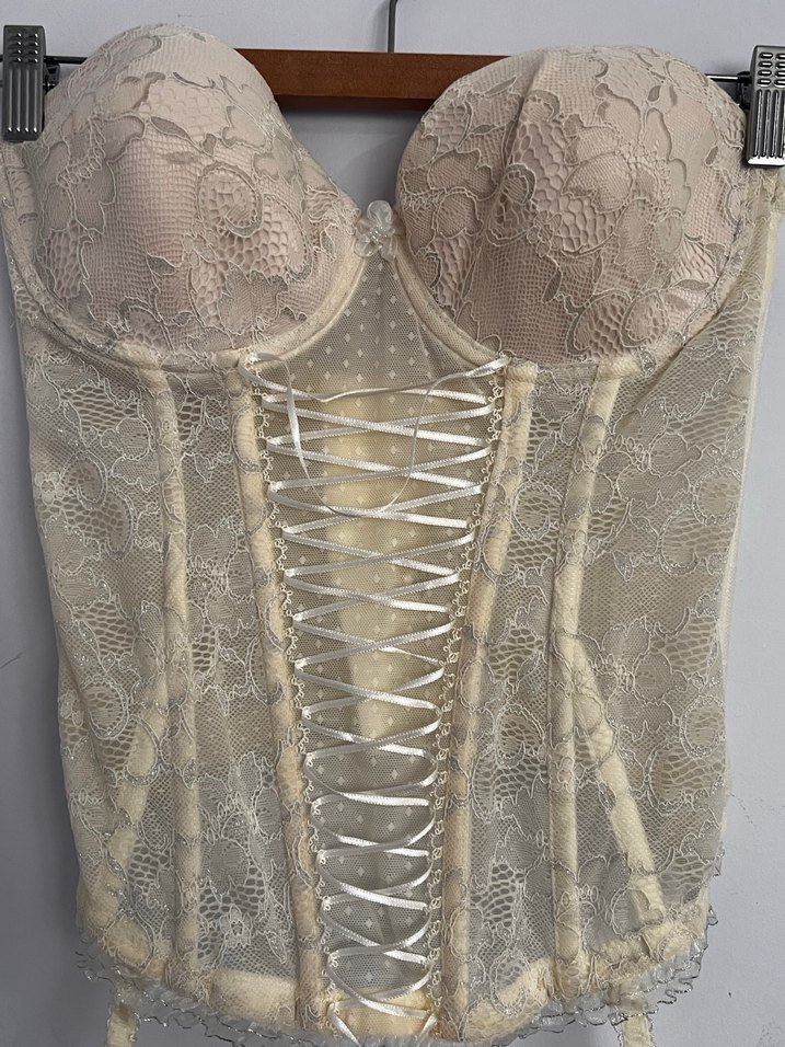 Bej Vintage Dantel Bohem Büstiyer - Görsel 3