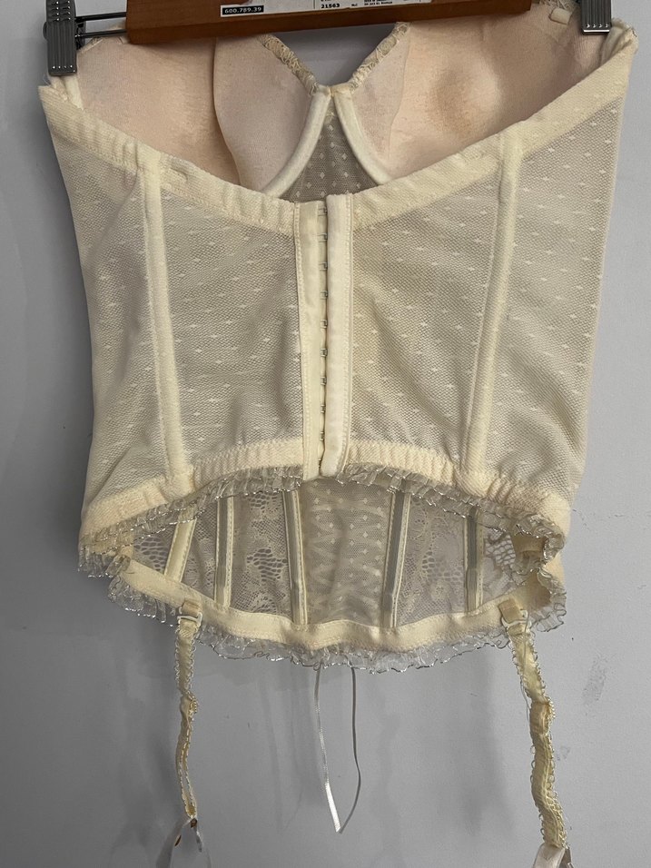 Bej Vintage Dantel Bohem Büstiyer - Görsel 5