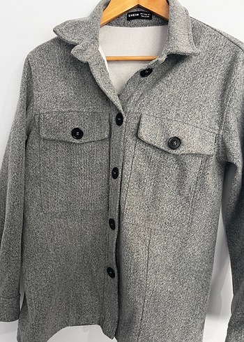 Gri Midi Düğmeli Kadın Ceket - Görsel 3