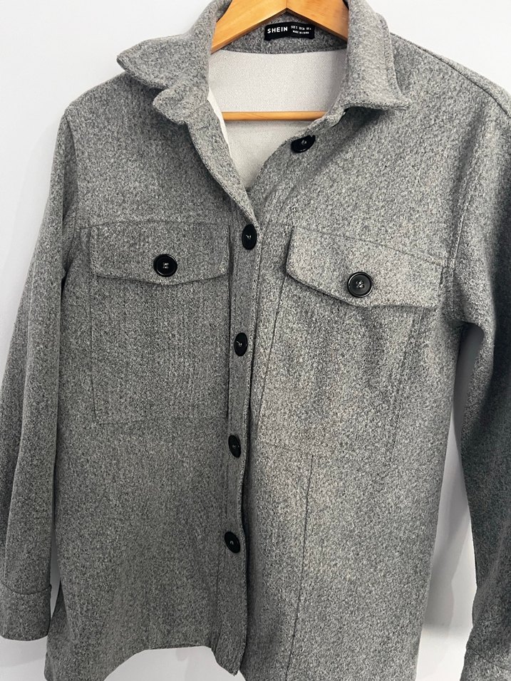 Gri Midi Düğmeli Kadın Ceket - Görsel 3