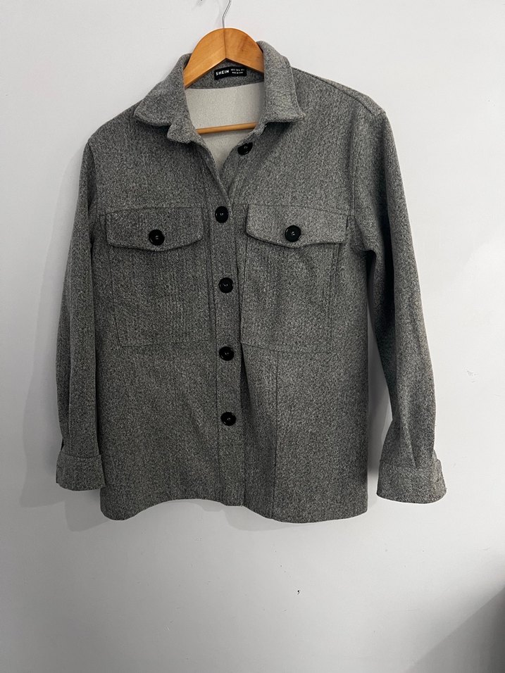 Gri Midi Düğmeli Kadın Ceket - Görsel 2