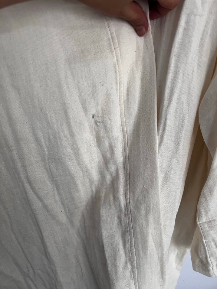 Kadın Beyaz Keten Midi Kimono - Görsel 5