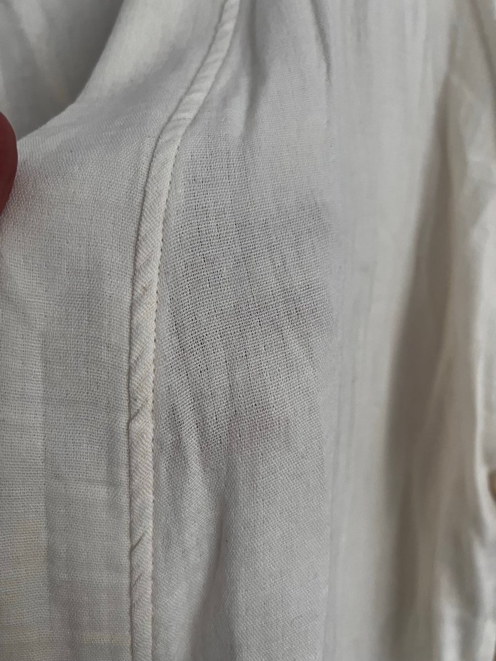 Kadın Beyaz Keten Midi Kimono - Görsel 3