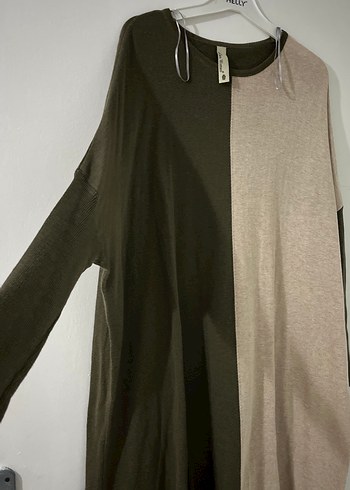 Kadın Gri Bej Uzun Kollu Salaş Tunik - Görsel 2