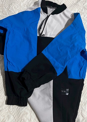 Mavi Siyah Fermuarlı Spor Kadın Ceket - Görsel 3