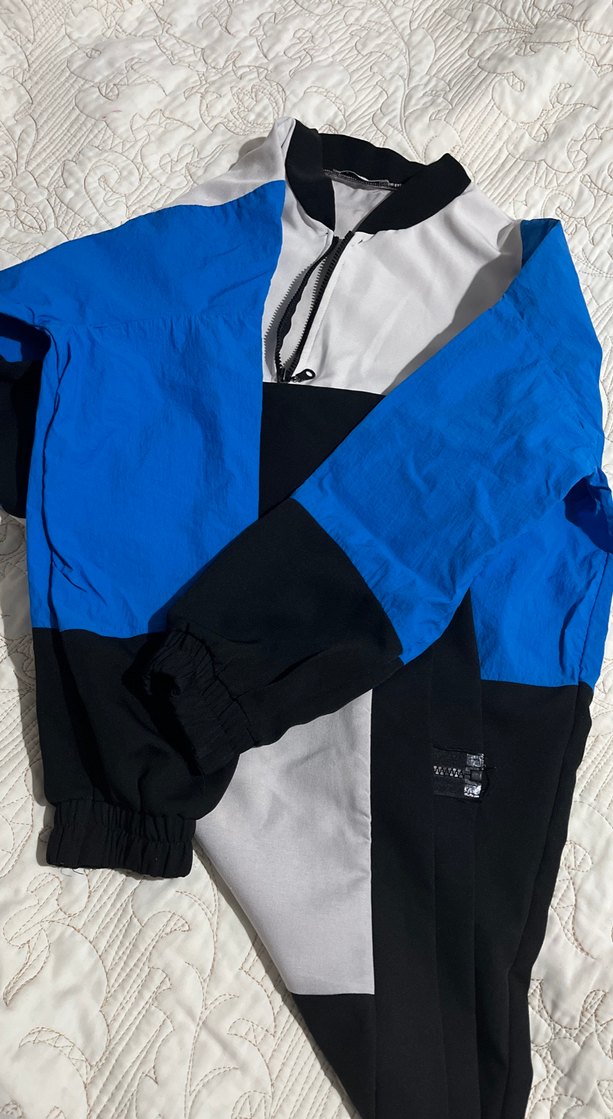 Mavi Siyah Fermuarlı Spor Kadın Ceket - Görsel 3