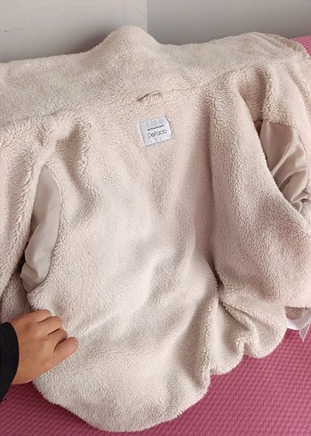 Beyaz Yüksek Yakalı Midi Kadın Kışlık Mont - Görsel 3