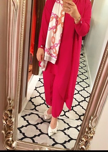 44 Beden Parlak Pembe Uzun Kollu Hamile ve Emzirme Pijama Takımı