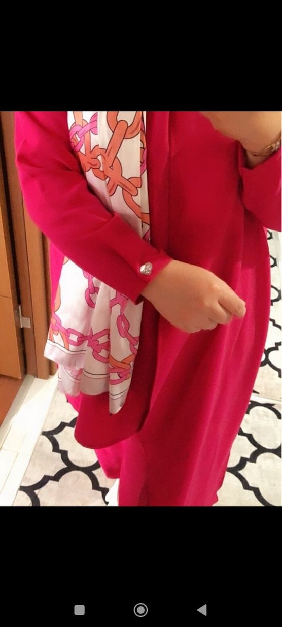 Parlak Pembe Uzun Kollu Hamile ve Emzirme Pijama Takımı - Görsel 2