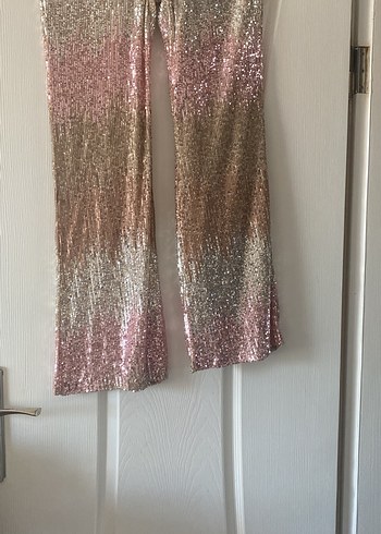 Parlak Bej Bağlamalı Uzun Kollu Tuniklı takım - Görsel 3