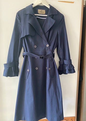 Tuğba trençkot Nakışlı, Düğmeli, Uzun Kollu Mavi Kadın Gömlek - Görsel 2