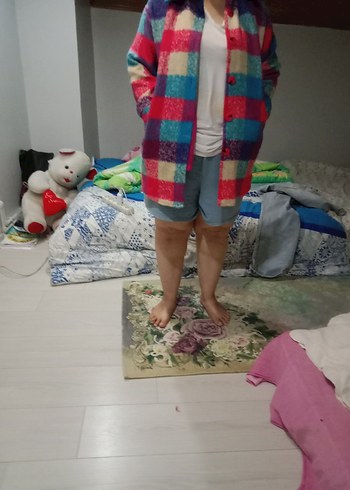 Renkli Düğmeli oduncu gömleği