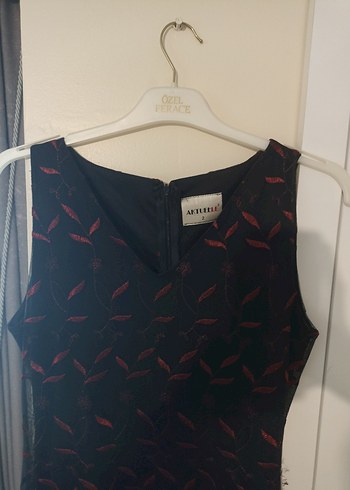 Siyah V Yaka Drapeli Uzun Abiye Elbise - Görsel 5