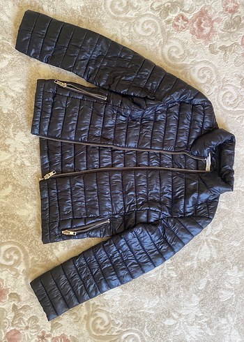 Siyah Kadın Mini Kısa Mont - Görsel 3