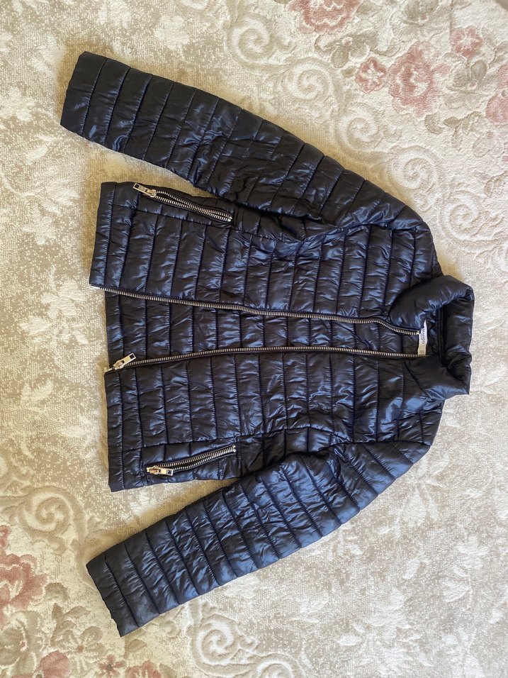 Siyah Kadın Mini Kısa Mont - Görsel 2