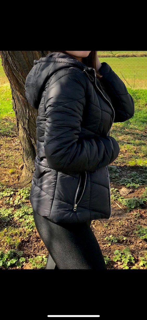 Bershka siyah şişme mont - Görsel 2