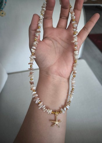 Diğer Altın Renkli Mini Boncuklu Bohem Kolye