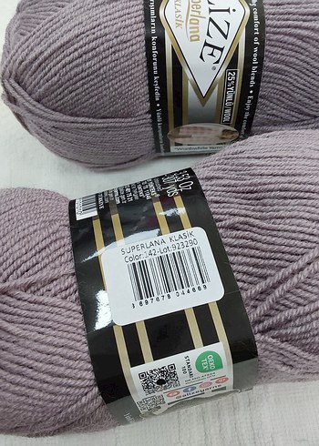 Alize Superlana Klasik Lila Yün İplik 5'li Paket - Görsel 3