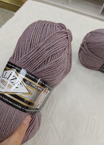 Alize Superlana Klasik Lila Yün İplik 5'li Paket - Görsel 2