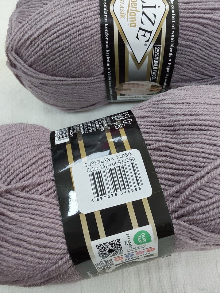 Alize Superlana Klasik Lila Yün İplik 5'li Paket - Görsel 3