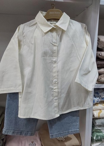 Erkek Çocuk Gri Çizgili Denim Gömlek - Görsel 5