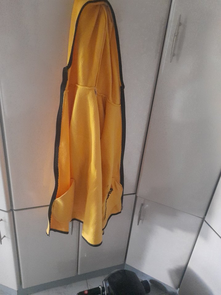 Sarı Fermuarlı Kapüşonlu cocuk polar Ceket - Görsel 2