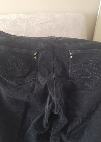 Koyu Lacivert Kadın kadife pantolonu - Görsel 5