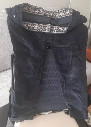 Koyu Lacivert Kadın kadife pantolonu - Görsel 2