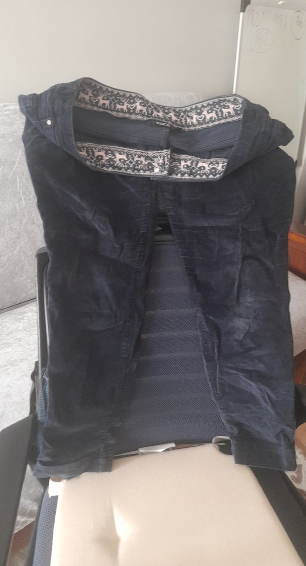 Koyu Lacivert Kadın kadife pantolonu - Görsel 2