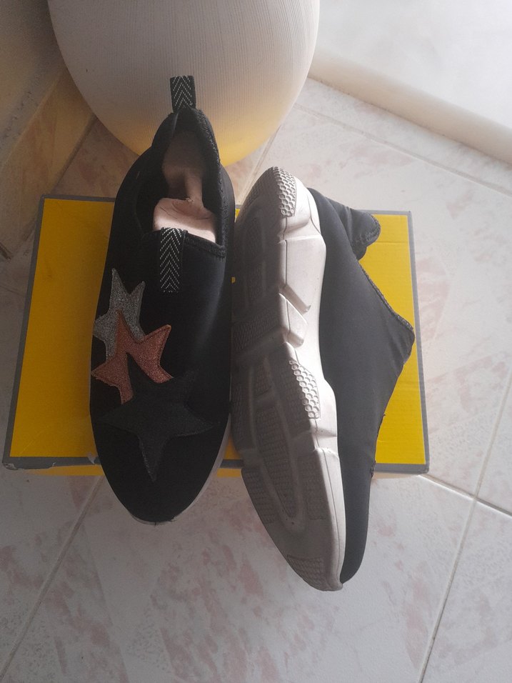 Kadın Siyah Spor Ayakkabı Velcro Bantlı - Görsel 3