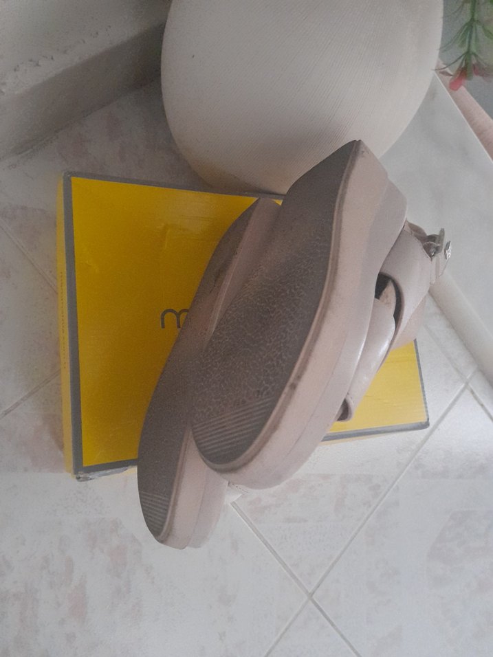 Bej Kadın Dolgu Topuklu Sandalet - Görsel 2