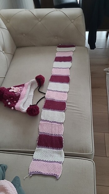 2-3 Yaş, 20 cm Beden pembe Renk Şapka takım