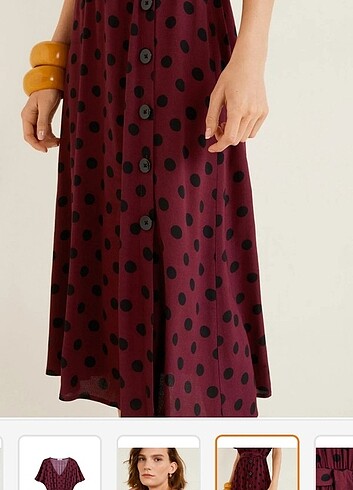 m Beden bordo Renk Mango elbise