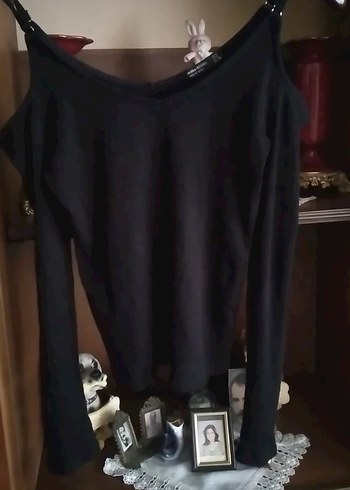 siyah  kollu bluz aski boyu syarlanabilir  v yaka   siyah buluz - Görsel 2