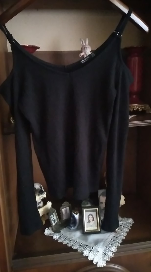 siyah  kollu bluz aski boyu syarlanabilir  v yaka   siyah buluz - Görsel 2