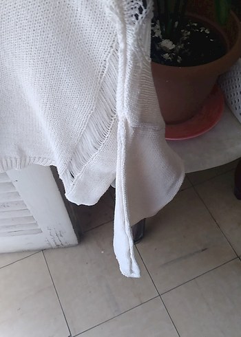 Bohem Stil Örgü Beyaz Kadın buluz - Görsel 2