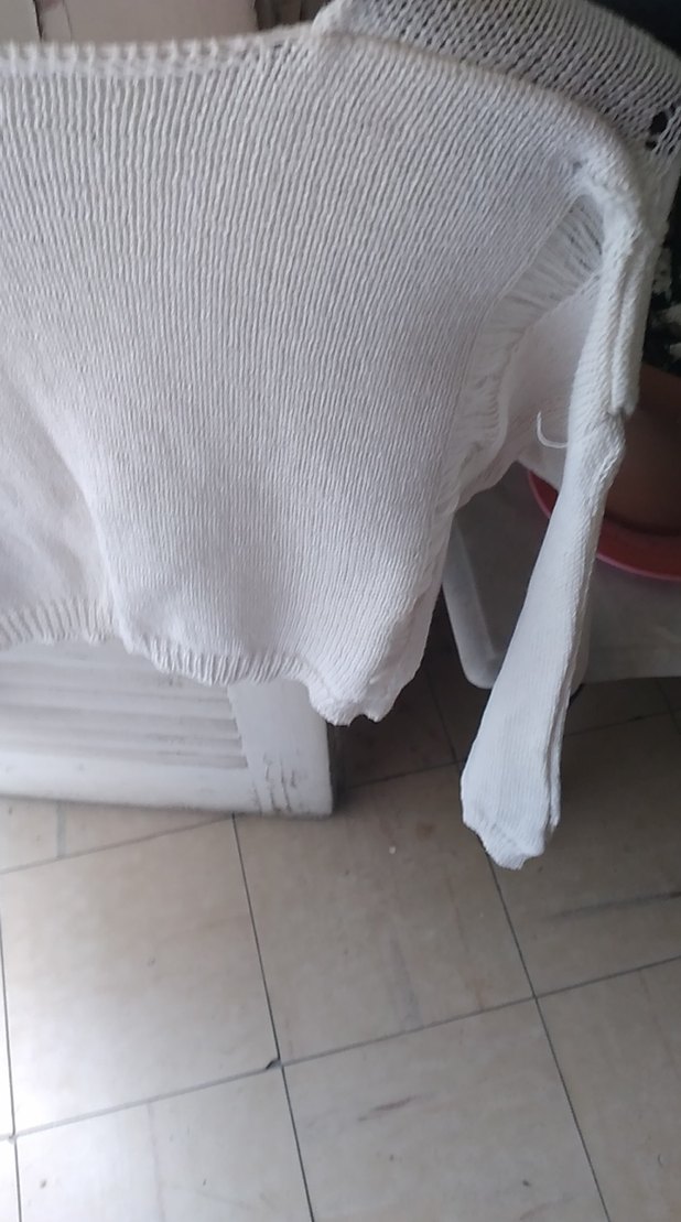 Bohem Stil Örgü Beyaz Kadın buluz - Görsel 4