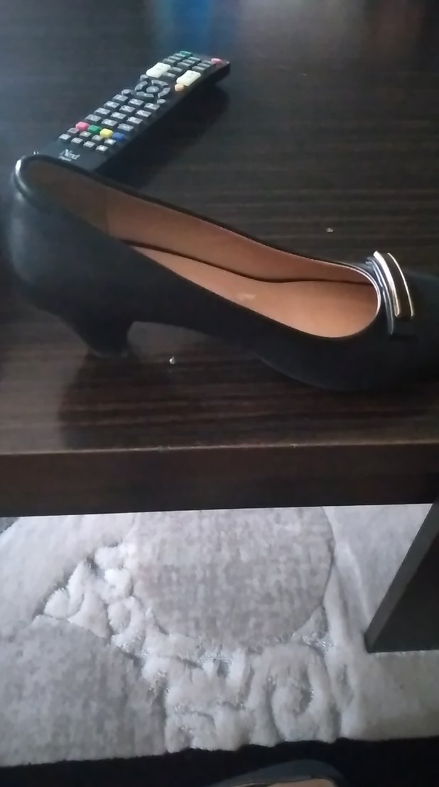 Siyah Kadın az topuklu AYAKKABI - Görsel 2