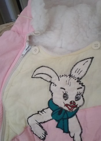 3 Yaş Beden pembe Renk Kürklü Nakışlı Pembe Bebek Tulumu