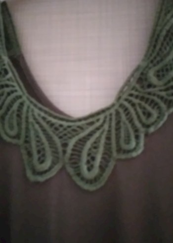 Dantel Detaylı  Yaka  yuvaak  uzun elbise  8 - Görsel 5